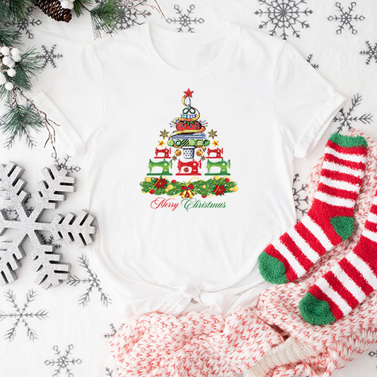 Sewing Christmas Tree Transfer - T-SHIRT SIZE