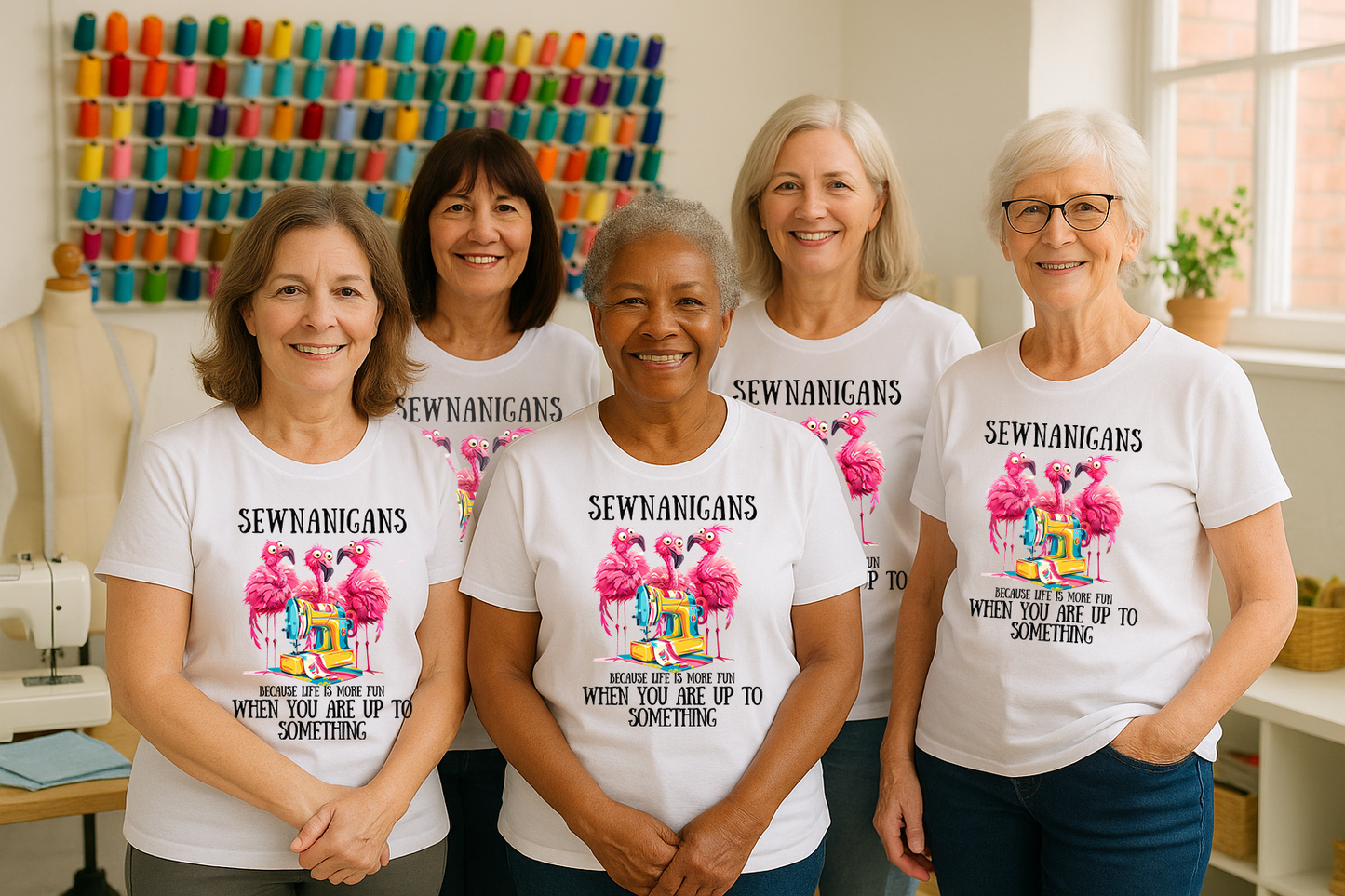 Sewnanigans Flamingos Transfer - T-SHIRT SIZE