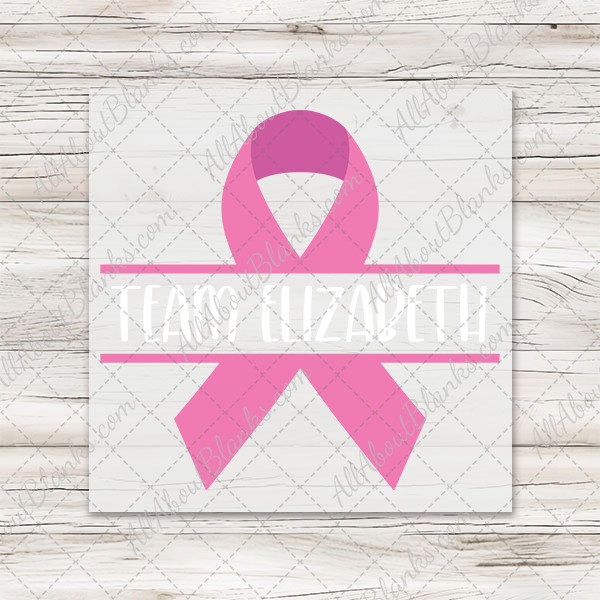 CUSTOM PERSONALIZED Split Pink Ribbon Transfers