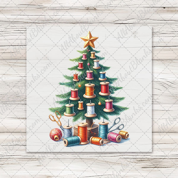 Spools Of Thread Christmas Tree Transfer