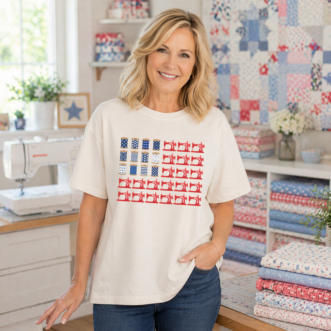 Spools & Stripes American Flag Transfer