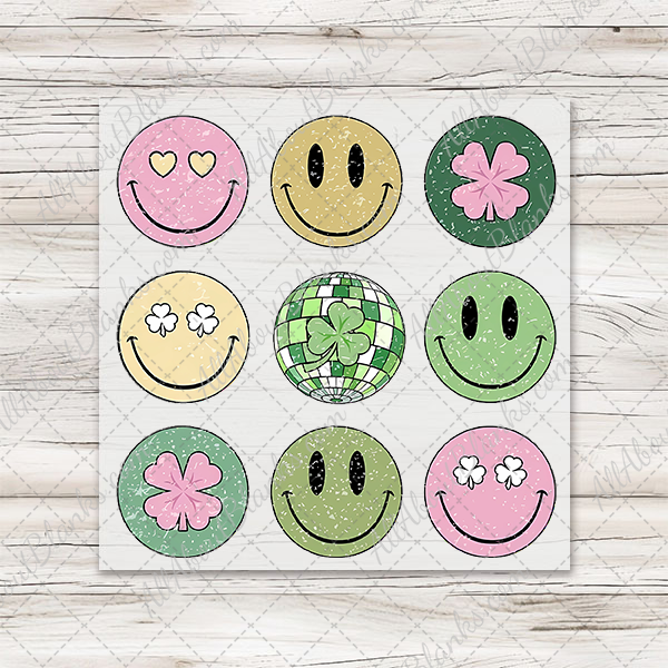 St Patricks Day Smiley Faces DTF Transfer