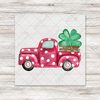 St Patricks Day Red Truck Shamrock DTF Transfer