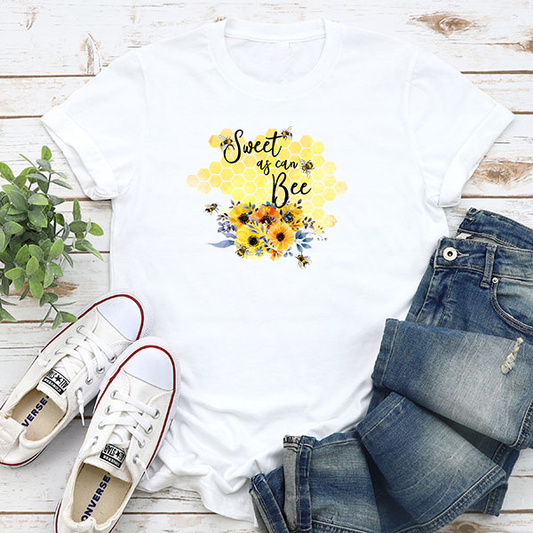 Sweet As Can Bee Transfer - T-SHIRT SIZE