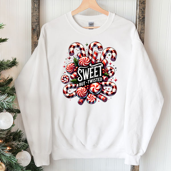 Sweet But Twisted Candy Canes Transfer - T-SHIRT SIZE
