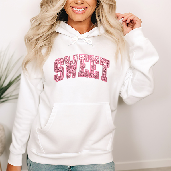 Sweet Faux Glitter DTF Transfer - T-SHIRT SIZE