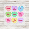 Teacher Candy Hearts Transfer - T-SHIRT SIZES