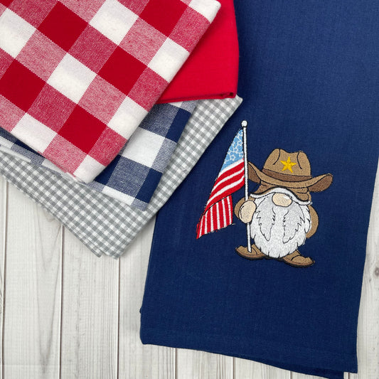 Solid Flat Weave Kitchen Towel - Navy