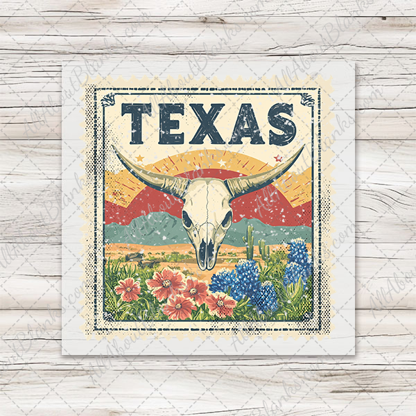 Texas Vintage Stamp Transfer