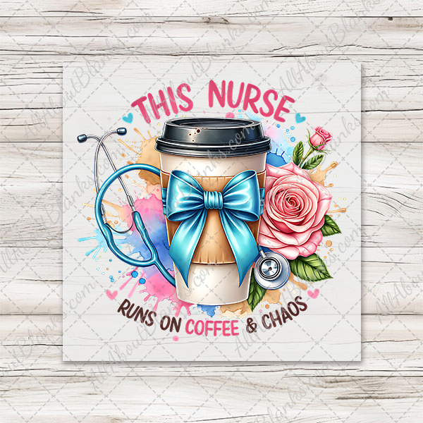 This Nurse Runs On Coffee and Chaos Transfer - T-SHIRT SIZE
