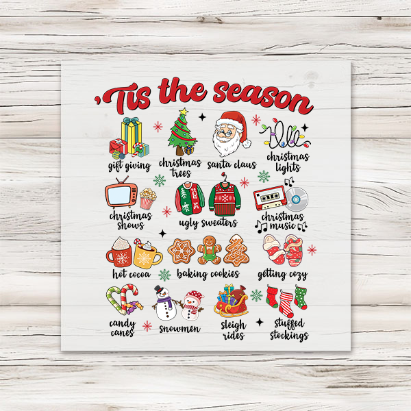 Tis The Season Items Transfer - T-SHIRT SIZE