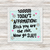 Daily Affirmation Bitch You're The Shit Transfer - T-SHIRT SIZE