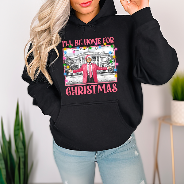 Trump Pink I'll Be Home For Christmas Transfer - T-SHIRT SIZE