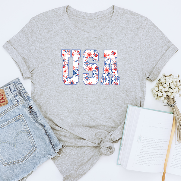 USA Retro Flowers Transfer