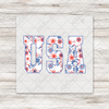 USA Retro Flowers Transfer