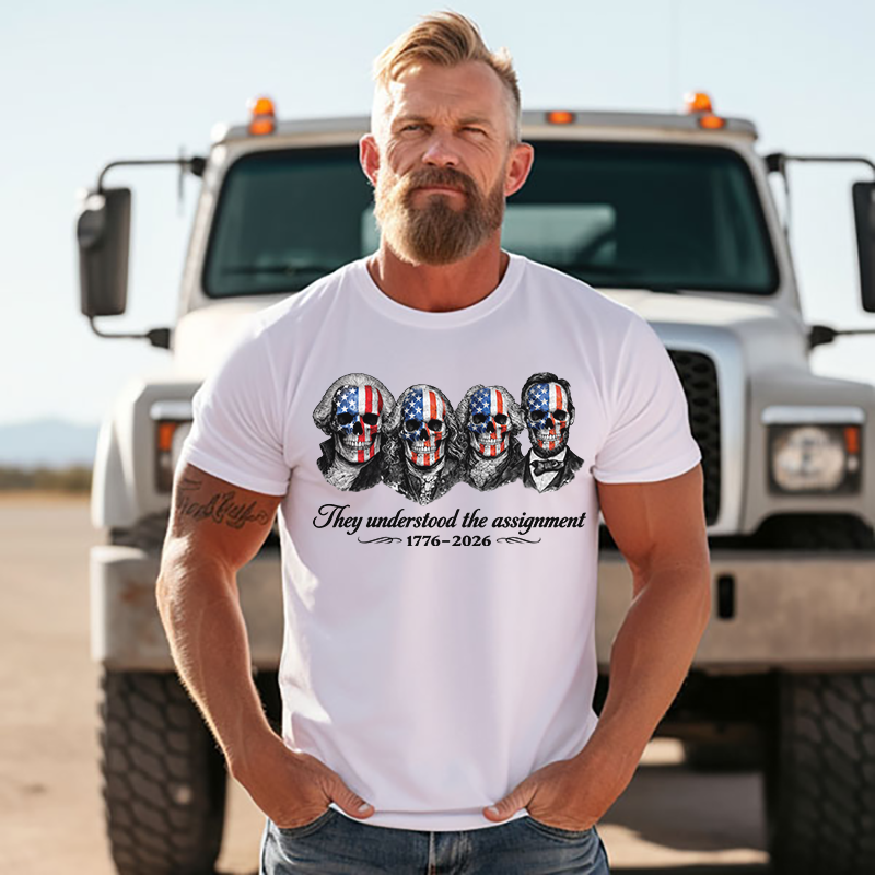 Patriotic Skeletons They Understood The Assignment Transfer - T-SHIRT SIZE