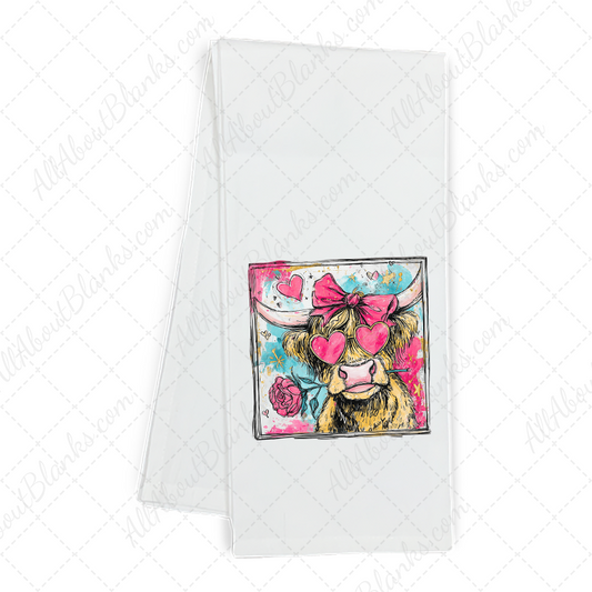 Valentines Groovy Highland Cow Transfer