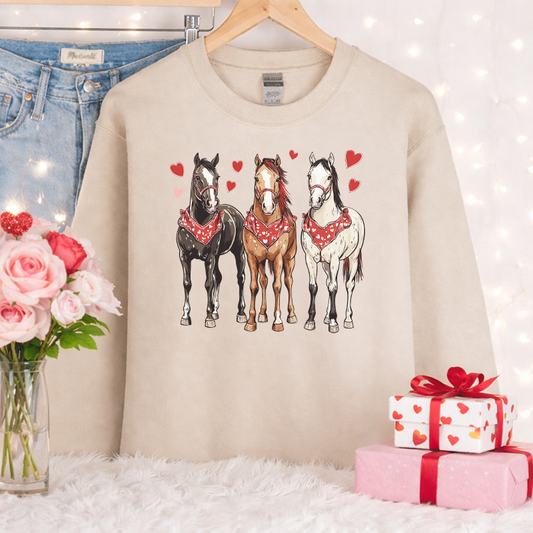 Valentines Horses Trio Transfer