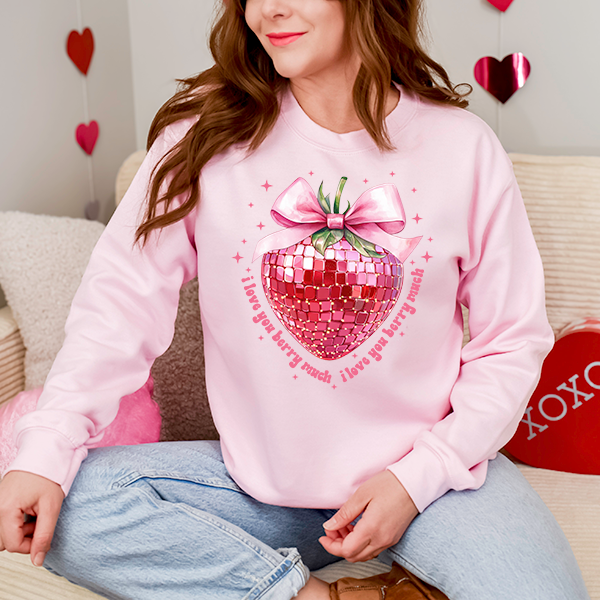 Valentines Strawberry Coquette DTF Transfer - T-SHIRT SIZE