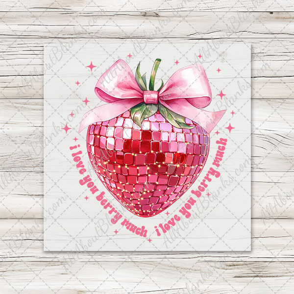 Valentines Strawberry Coquette DTF Transfer - T-SHIRT SIZE