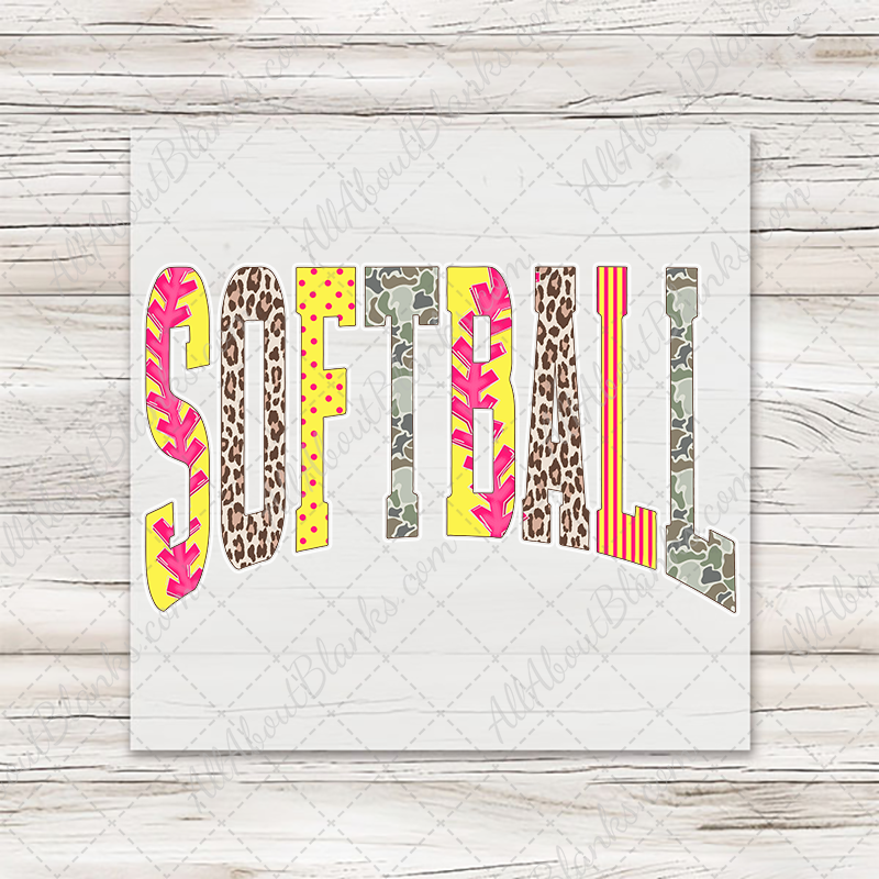Varsity Style Softball Multi Colors Transfer