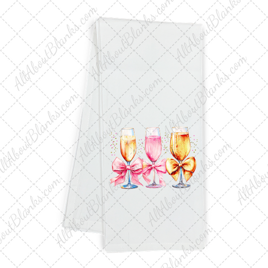 Watercolor Champagne Glass Trio DTF Transfer