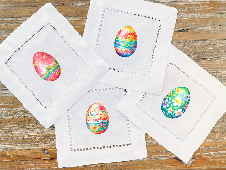 Watercolor Easter Eggs - COCKTAIL NAPKIN SIZE