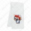 Watercolor Patriotic Flowers Metal Bucket Transfer