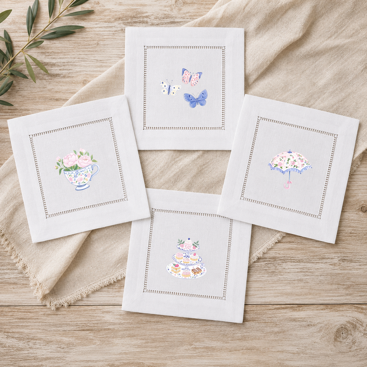 Watercolor Tea Party 3 - COCKTAIL NAPKIN SIZE