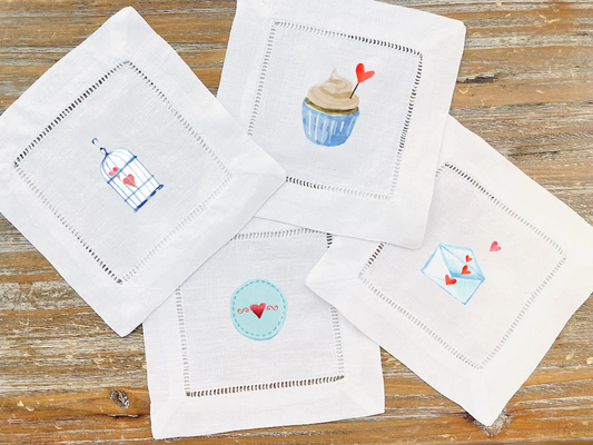 Watercolor Valentines - COCKTAIL NAPKIN SIZE