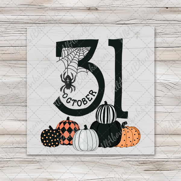31 October with Pumpkins Transfer - SHIRT SIZE