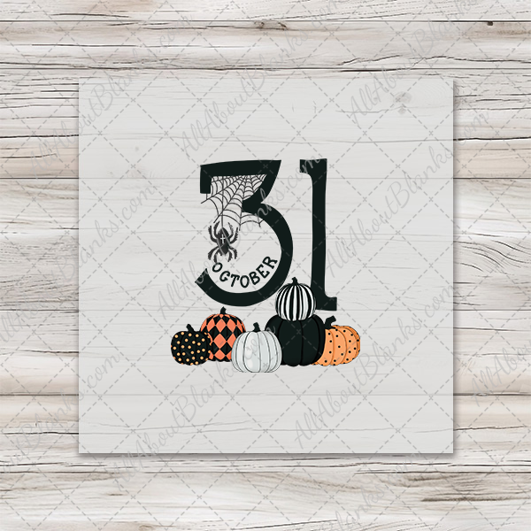 31 October with Pumpkins Transfer
