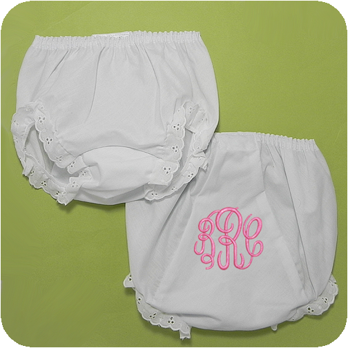 White Eyelet Lace Trimmed Knickers Bloomers Infant Baby Sizes