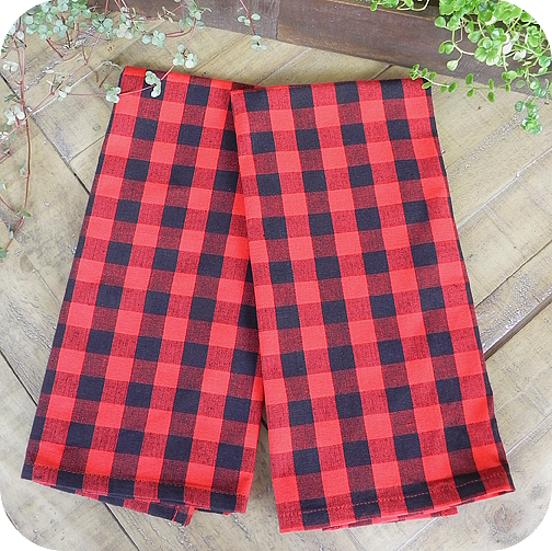 Black and Red Buffalo Check Plaid Believe Christmas Winter Kitchen Dish  Towels 18 x 26 Inch Set of 4 