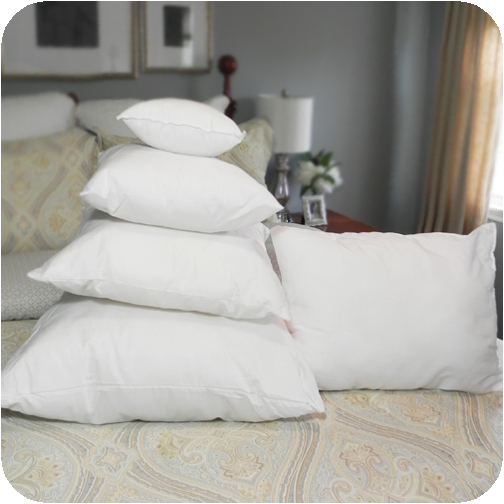  ReynosoHomeDecor 8x8 Inch Square White Cotton-Blend Throw Pillow  Insert Form : Home & Kitchen