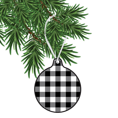 Black and White Buffalo Check Ornament