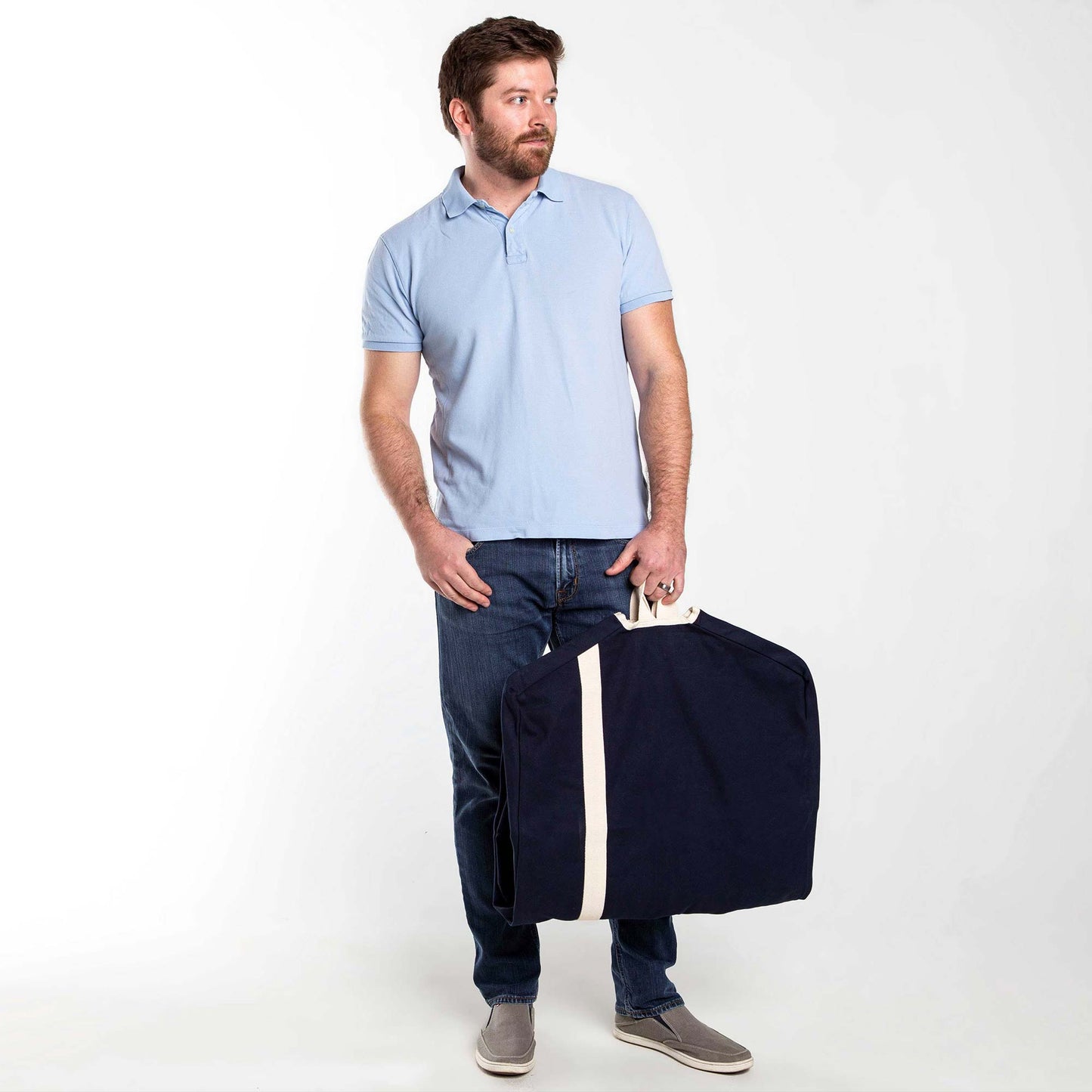 Heavy Canvas Garment Bag - Navy