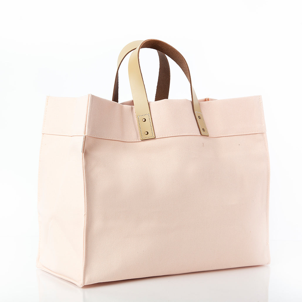 Canvas Utility Tote with Leather Handles