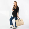 Canvas Utility Tote with Leather Handles