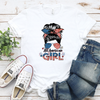 All-American Girl Messy Bun Transfer - T-SHIRT SIZE