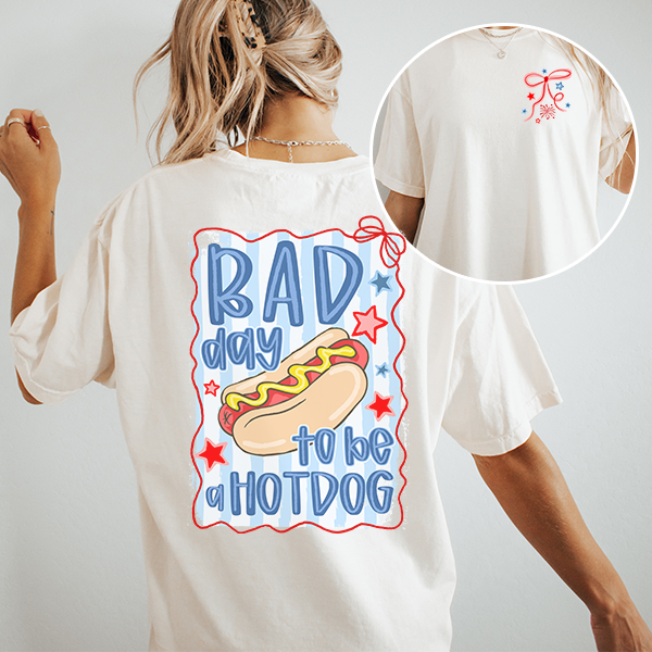 Bad Day To Be A Hot Dog Transfers - T-SHIRT SIZE