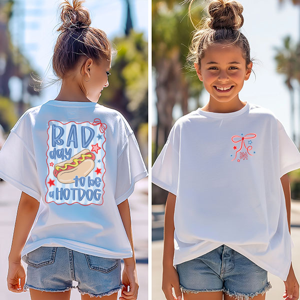 Bad Day To Be A Hot Dog Transfers - T-SHIRT SIZE