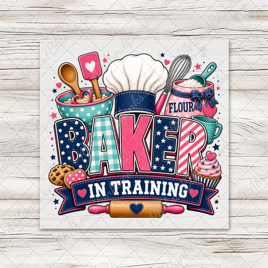 Baker In Training Transfer - Girly Pink