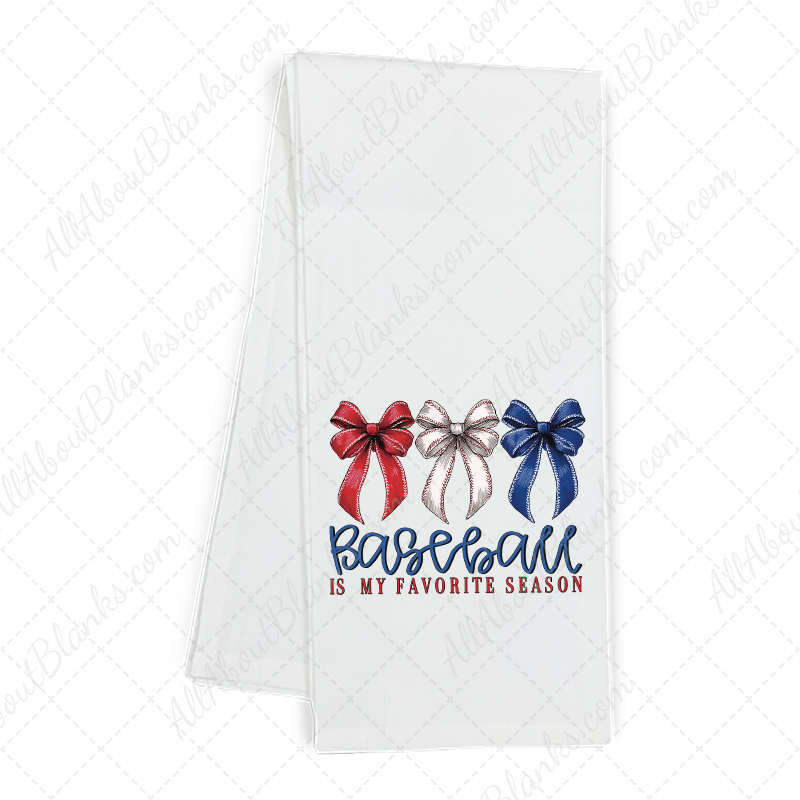 Baseball Is My Favorite Season Patriotic Bows Transfer