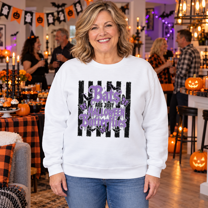 Bats Are Just Halloween Butterflies Transfer - T-SHIRT SIZE