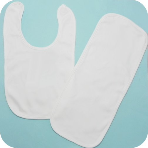 White Cotton Knit Bib or Burp Cloth