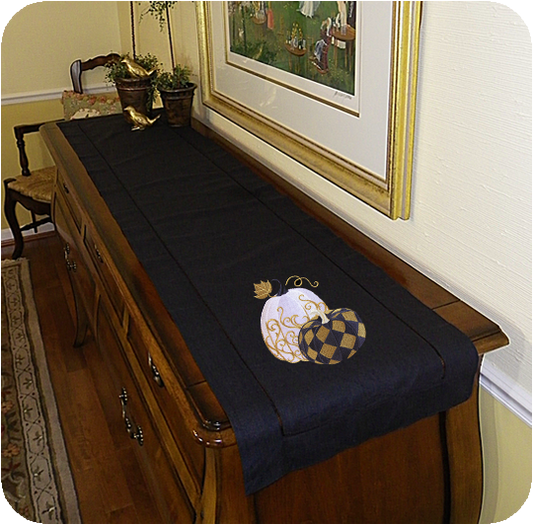 Black Hemstitched Tablerunner