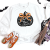 Black Lace Pumpkin Transfer - T-SHIRT SIZE