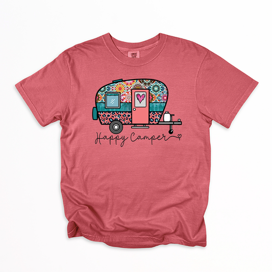 Boho Happy Camper Transfer - T-SHIRT SIZE