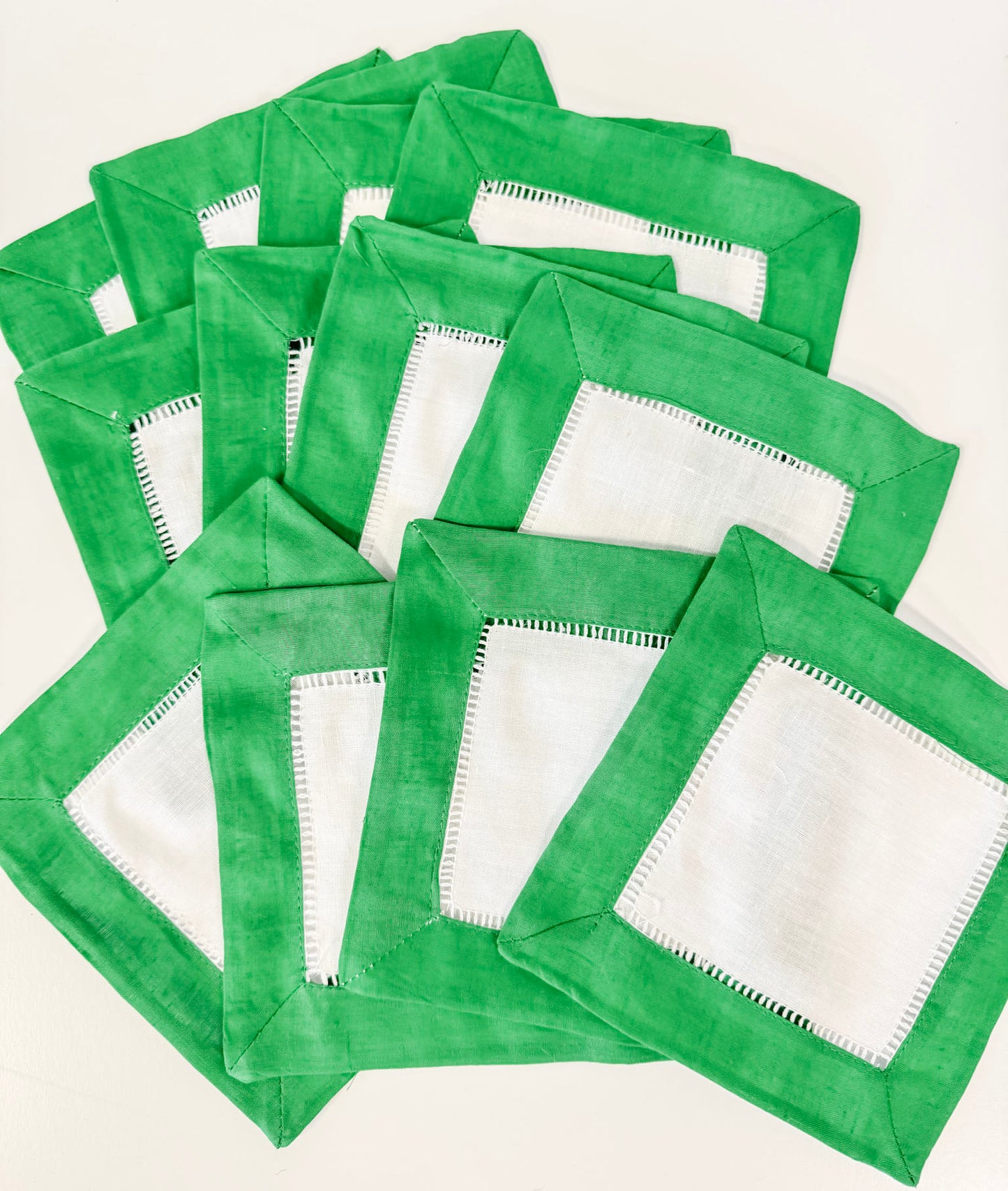 Green Border Cocktail Napkins